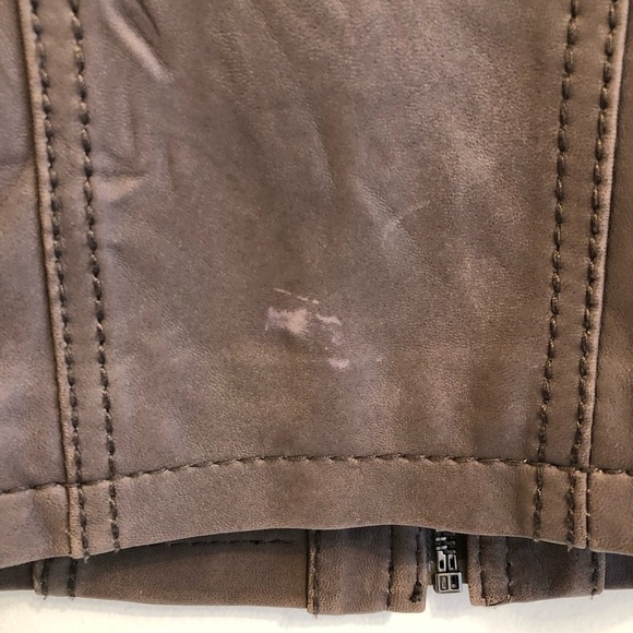 Michael Kors Genuine Leather Brown Moto Jacket xs - Picture 9 of 14